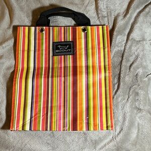 Scout Striped Tote in Orange, Yellow, Pink and Green